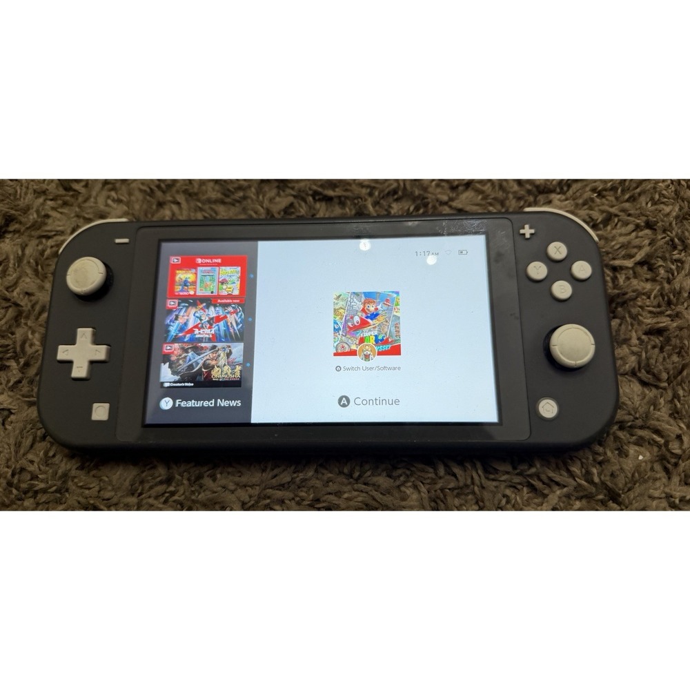 Nintendo Switch Lite Gray 32GB 720p 2019 HDH-001 With Mario Odyssey Game